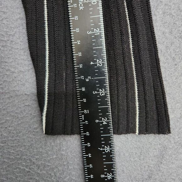 Chico's Women 0 US S Cardigan Sweater Black White Striped Knit Open Front - Picture 10 of 10